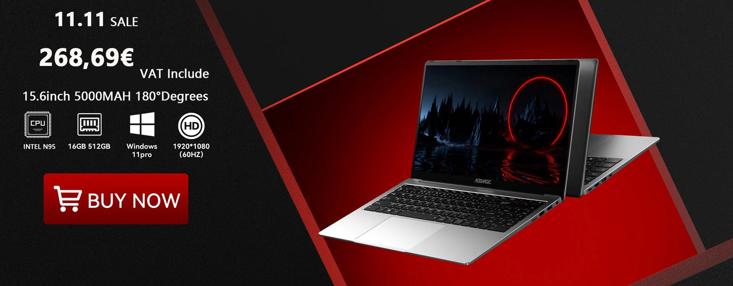 Kamrui Laptop Computer 18.5" FHD 8000mAh Intel N150 Quad-Core Windows 11 PRO 16GB DDR4 RAM 512GB SSD WiFi5 Desktop Notebook PC