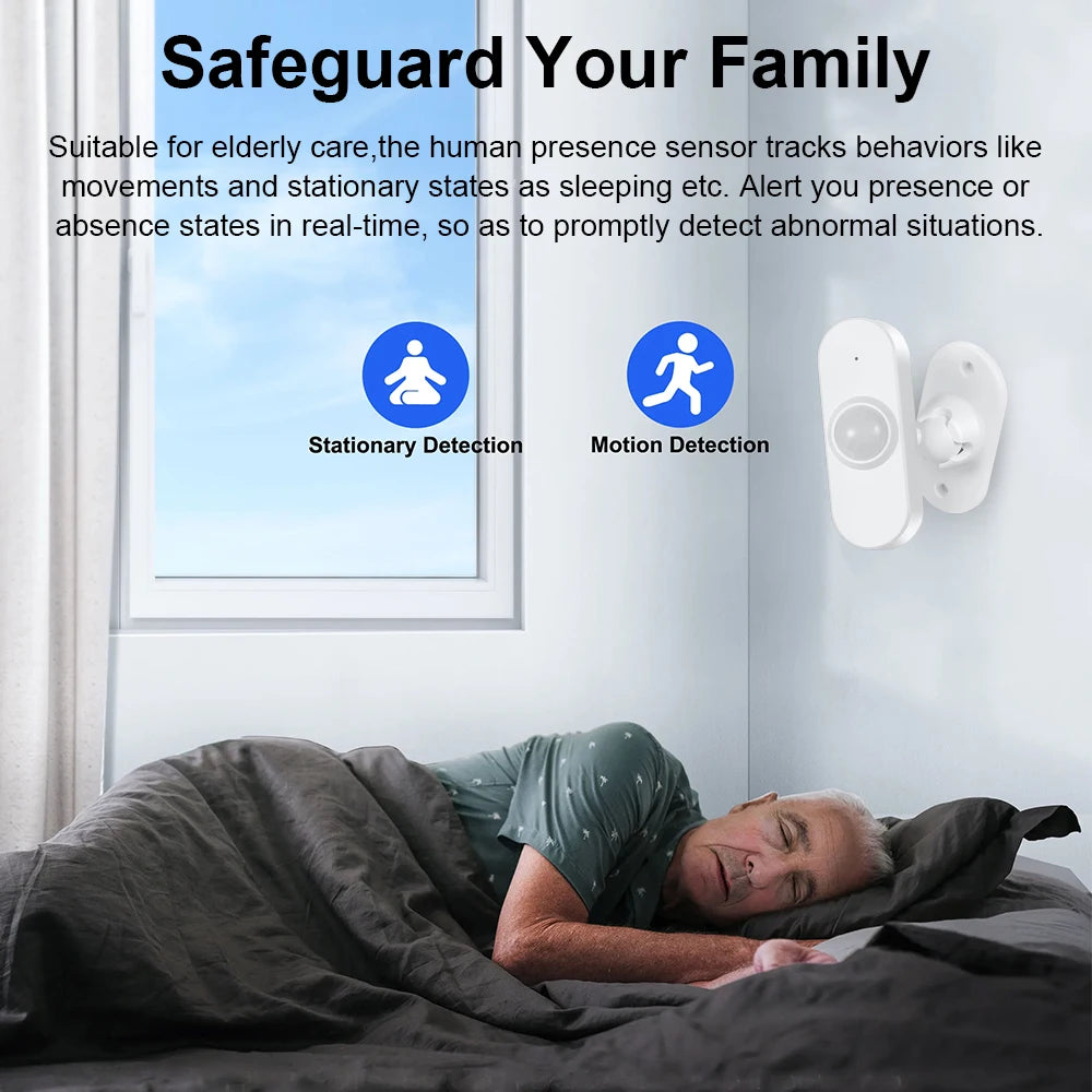 Smart Zigbee Human Presence Sensor 24G Mmwave Radar Motion Light Detector Smart Home Optional Temperature And Humidity Detection