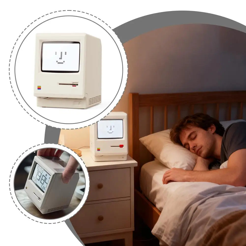 Maclock Retro Clock Creativity Alarm Clock Student Specific Wake Up Artifact Desktop Decor Computer Keyboard Accessories Gift