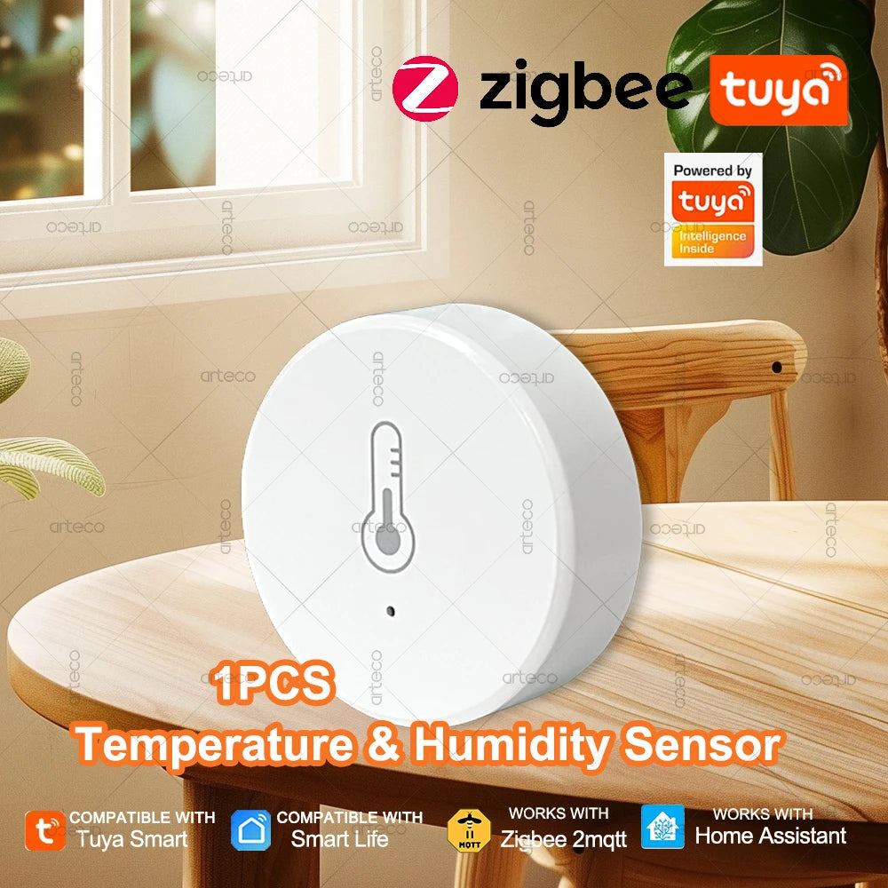 Tuya Zigbee Temperature And Humidity Sensor Intelligent Home Thermohygrometer Real-time Monitor Support Alexa Home Assistant Z2M