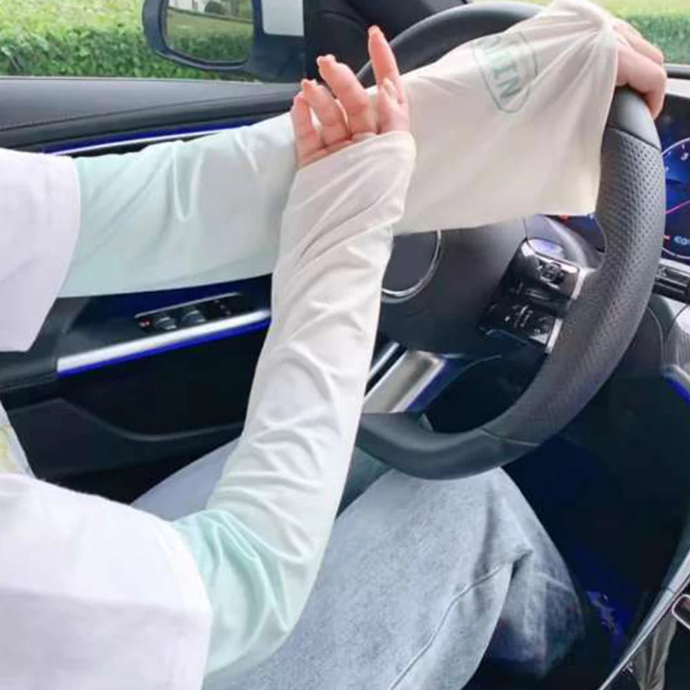 Loose Cycling Arm Sleeves Ice Fabric  UV Protection Sunscreen Running Sleeve Outdoor Sport Cycling Arm Warmers Men Women YZL05