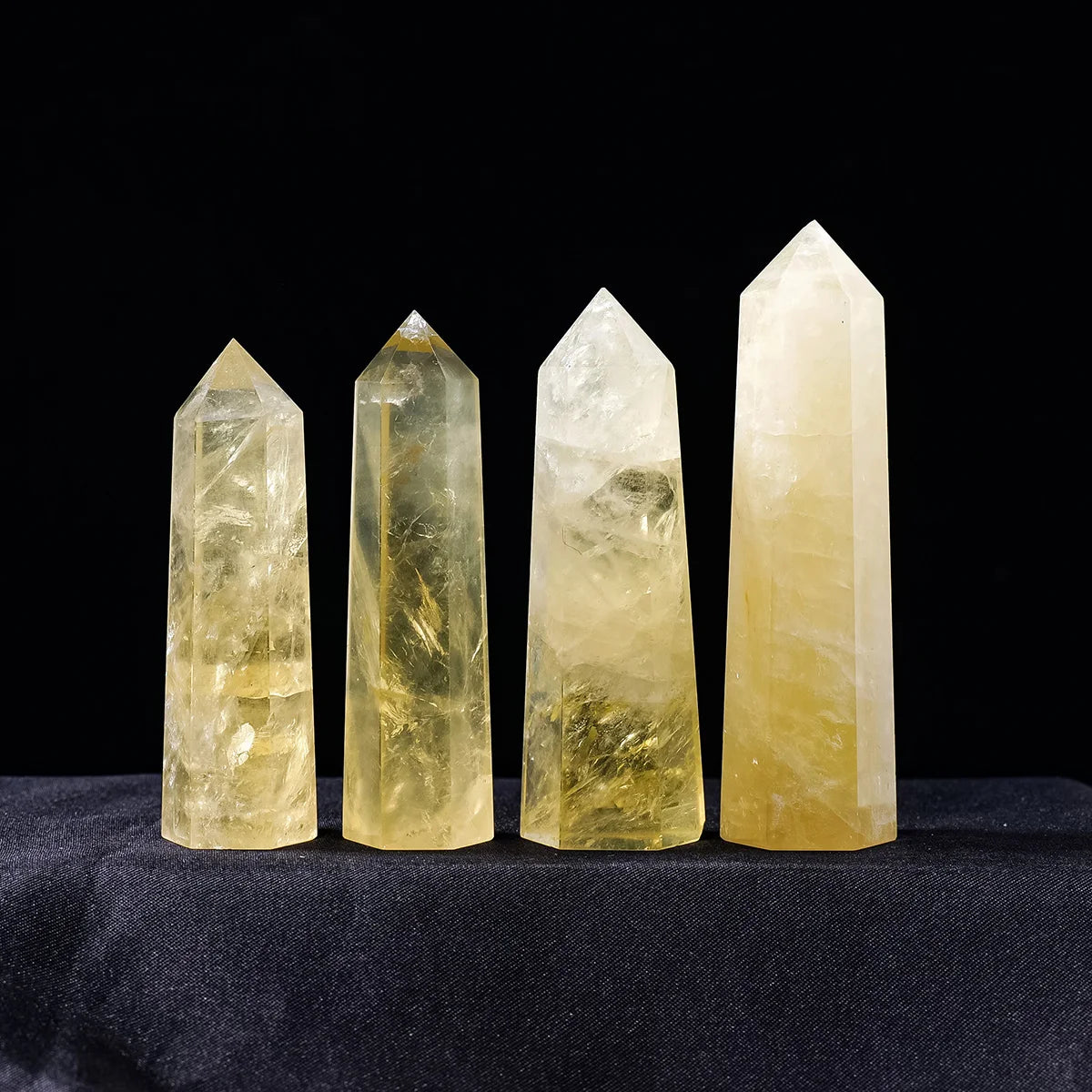 1pc Natural Crystal Citrine Point Tower Healing Energy Yellow Gem Quartz Hexagonal Wand Column Home Decoration