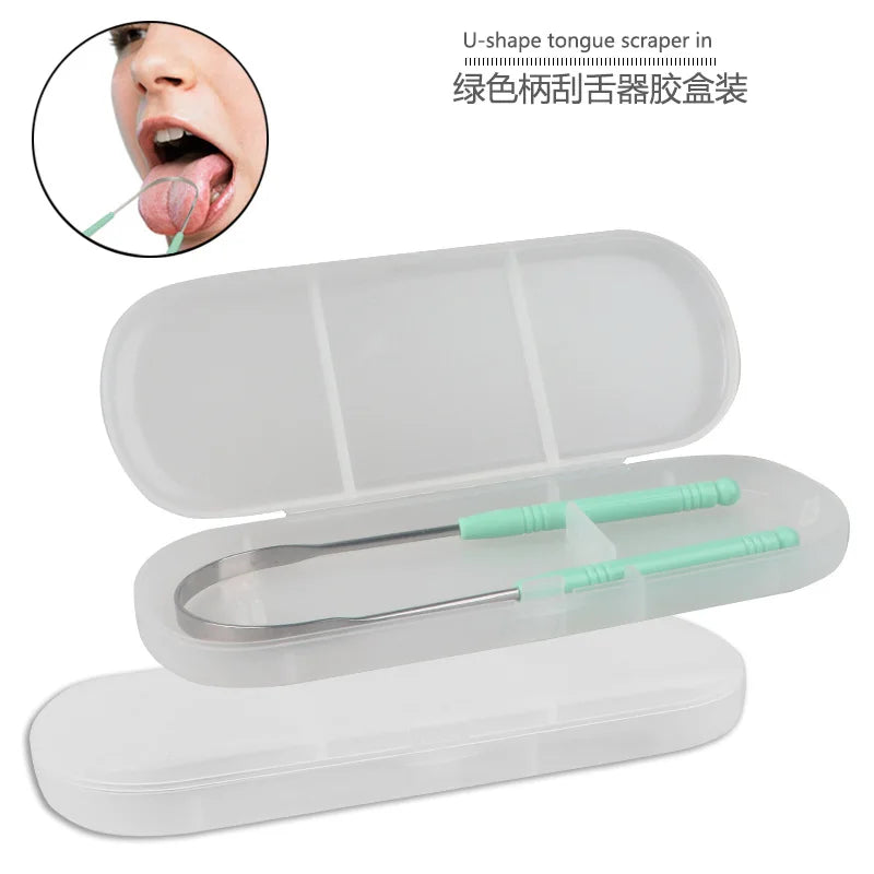 Stainless Steel Tongue Scraper Cleaner Fresh Breath Cleaning Coated Tongue Toothbrush Oral Hygiene Care Tools Raspador De Lengua