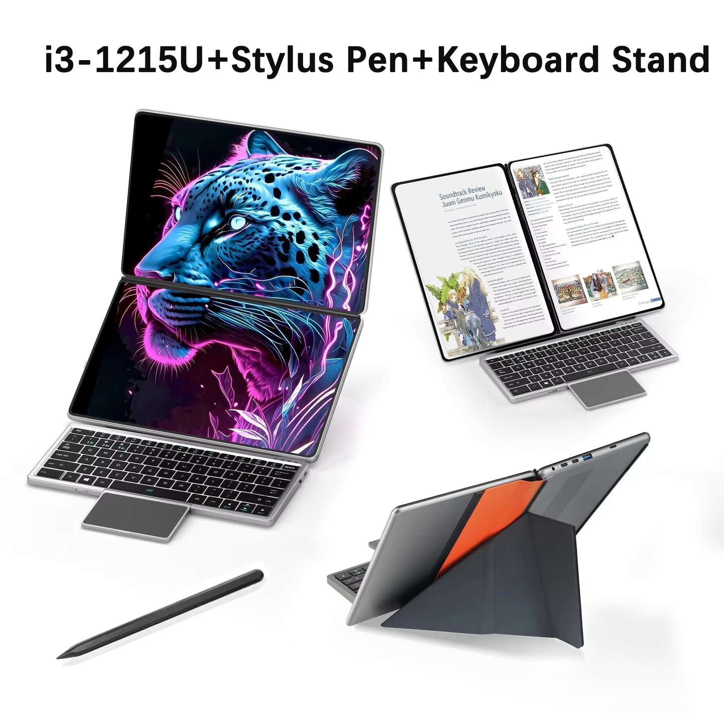 GLF-S2 Dual Screen Laptop 10.9+10.95 Inch Windows 11 Touchscreen Notebook Intel i3 1215U N100 WIFI 6 Laptop Tablet Computer