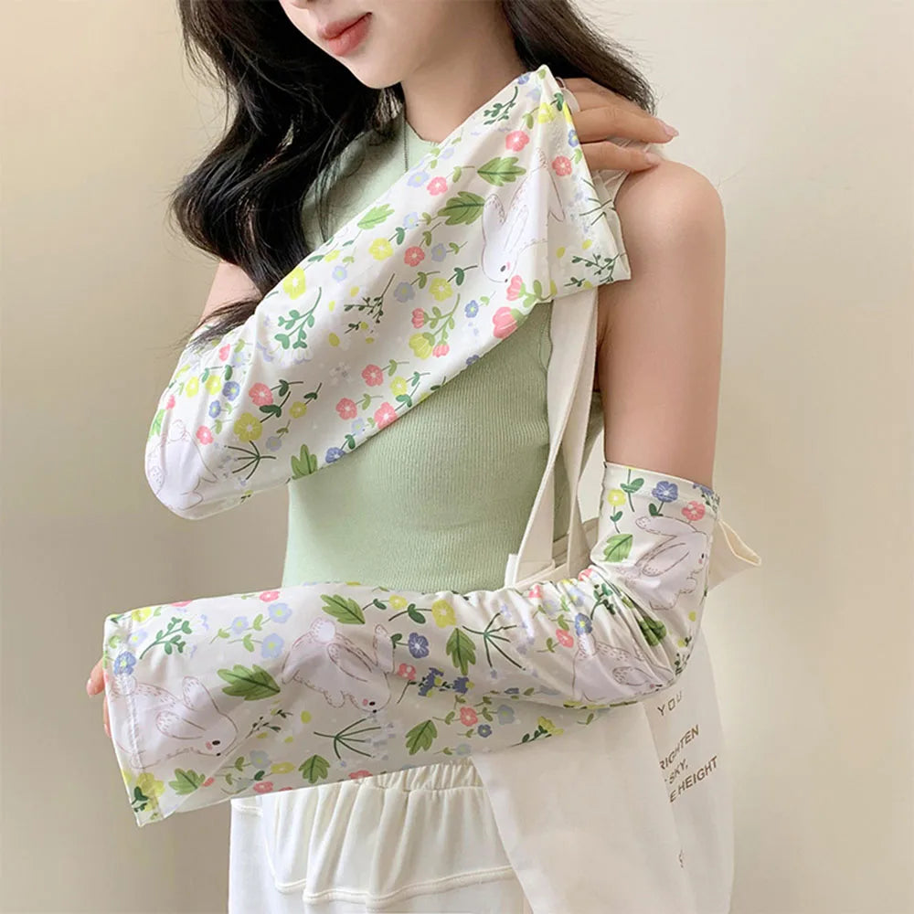 Loose Cycling Arm Sleeves Ice Fabric  UV Protection Sunscreen Running Sleeve Outdoor Sport Cycling Arm Warmers Men Women YZL05