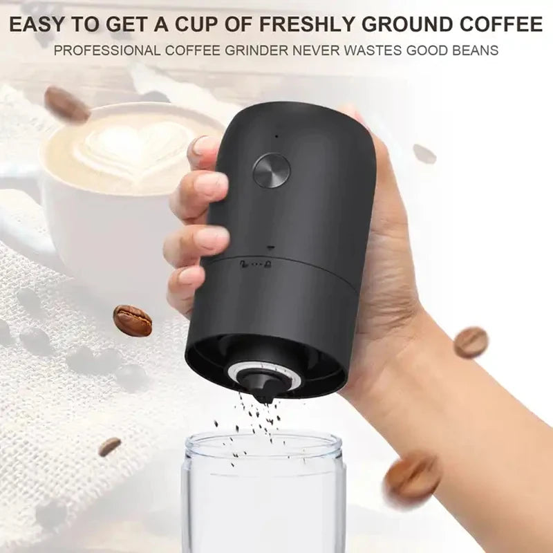 New Professional Portable Electric Coffee Grinder 1800mAh Strong Power Fast Bean Grinding Charging Low Noise Powder