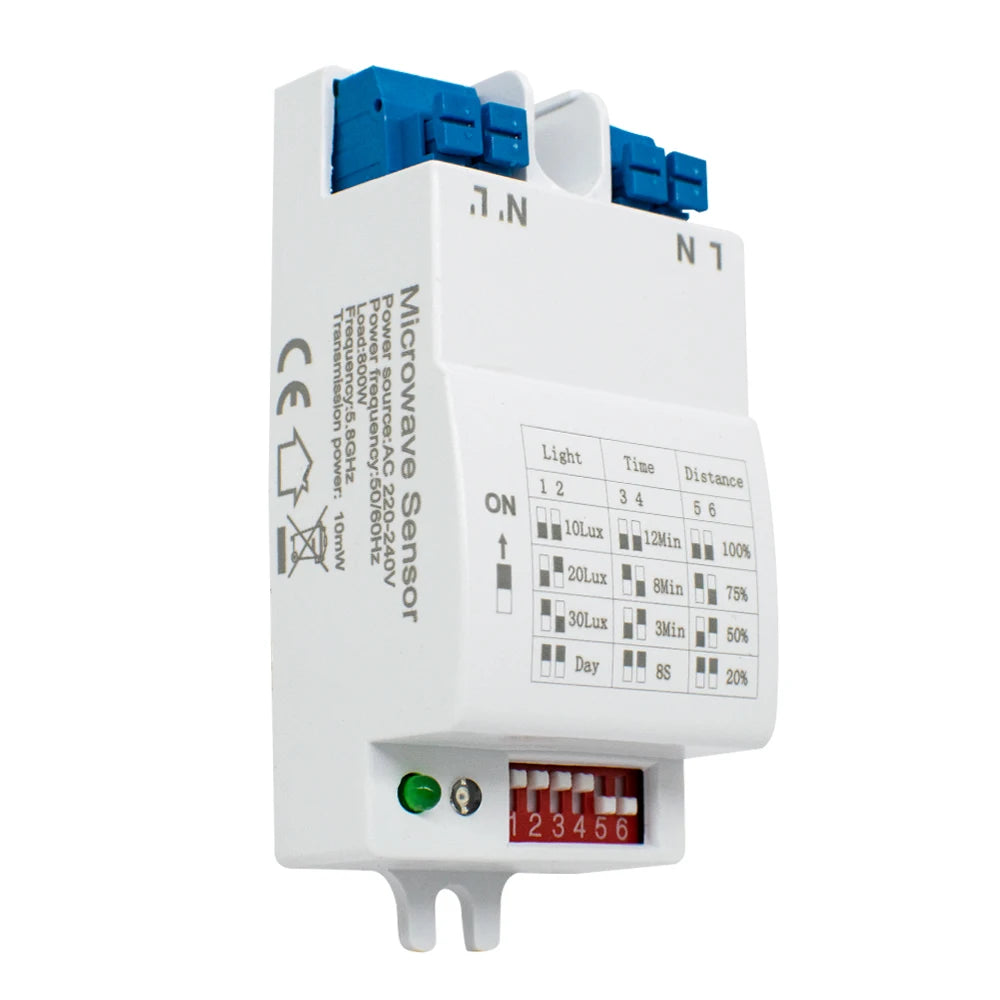 5.8GHz Microwave Doppler Radar Sensor Switch AC 220V-240V Motion Sensor Module High Sensitivity Body Induction Detector Sensor