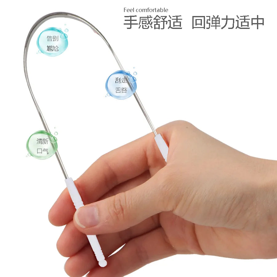 Stainless Steel Tongue Scraper Cleaner Fresh Breath Cleaning Coated Tongue Toothbrush Oral Hygiene Care Tools Raspador De Lengua