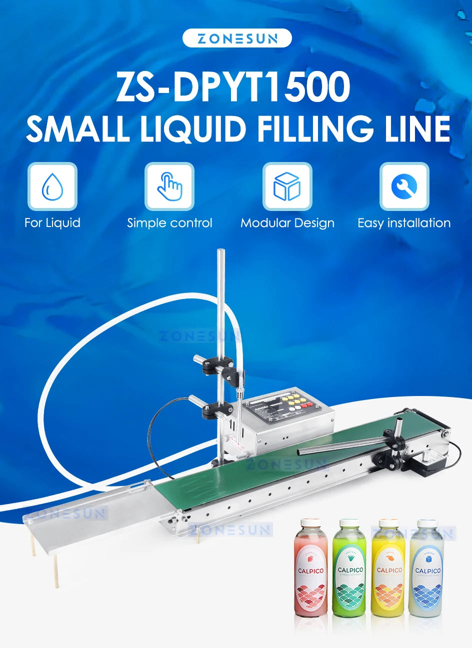 ZONESUN Automatic Single Head Liquid Filling Machine With Conveyor Perfume Oil Bottle Water filler ZS-DPYT1500 / ZS-DPYT3000