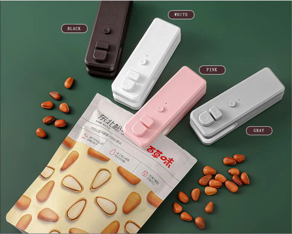 Home Use Rechargeable 2 in1 Bag Sealer Cutter with Magnetic Electric Food Cut and Seal Tool Machine for Tea Chip Bag Heat Reseal