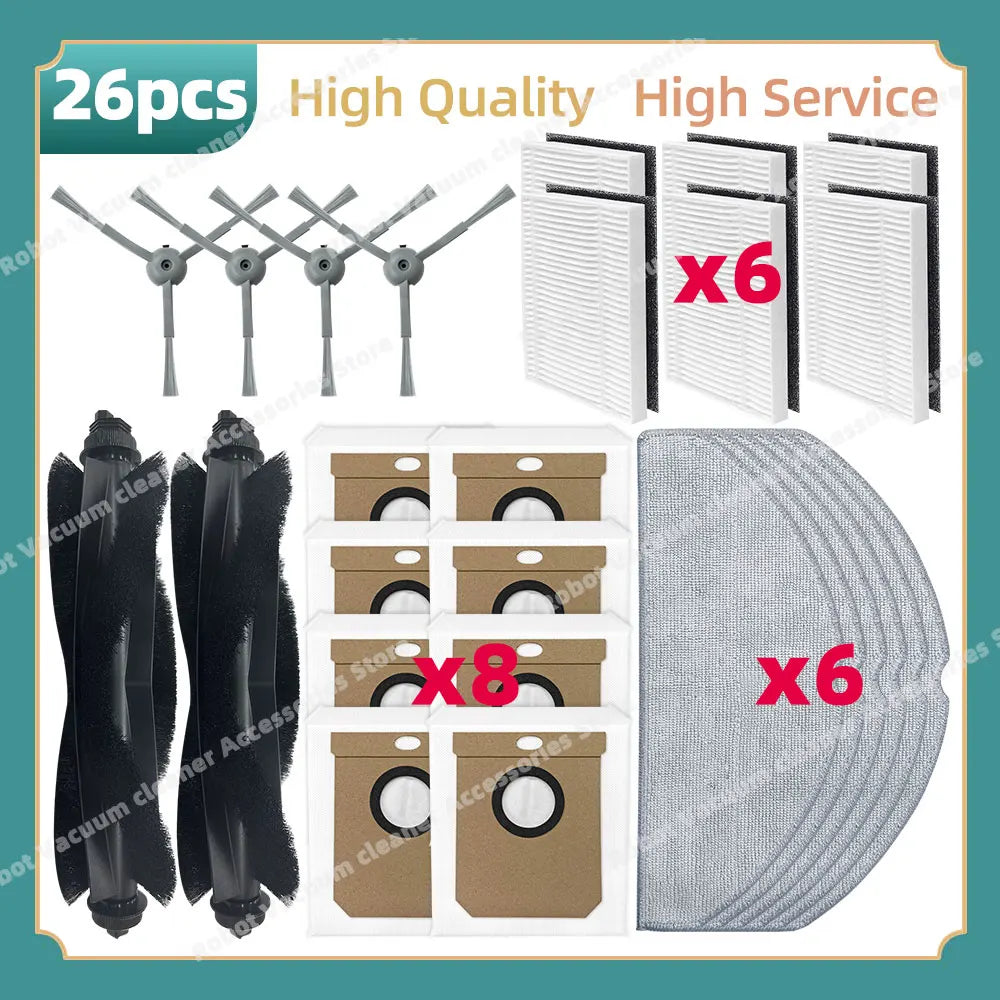 Compatible For ( Eufy G50 Hybrid, L60 Hybrid / L60 Hybrid SES ) Main Side Brush Hepa Filter Mop Cloth Dust Bag Accessories