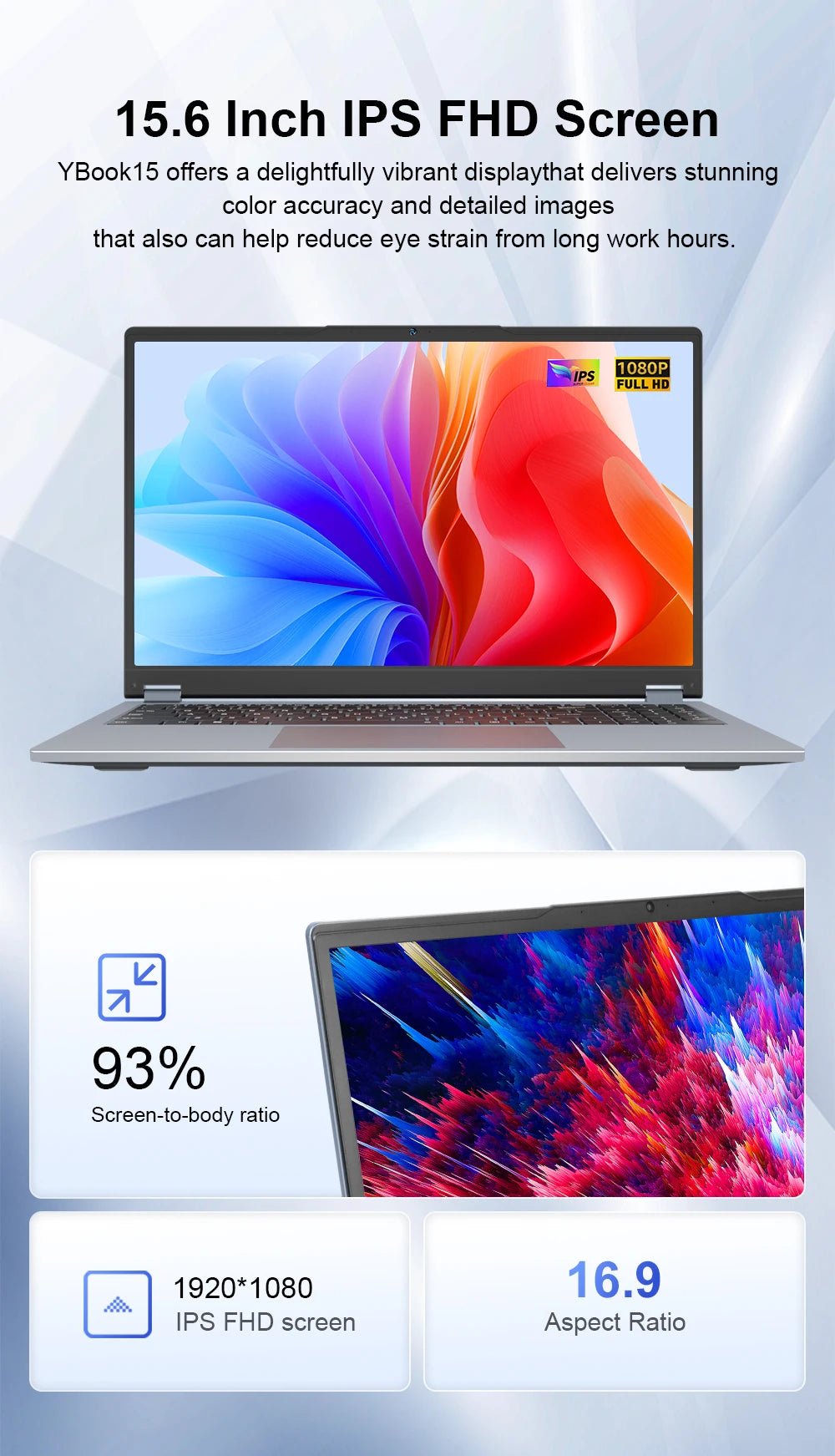 Ninkear YBOOK15 2 in 1 Laptop 360° flip 15.6' FHD IPS Touch Screen Tablet AMD Ryzen™ 3 3200U 16G DDR4+512GB SSD Windows 11 Pro