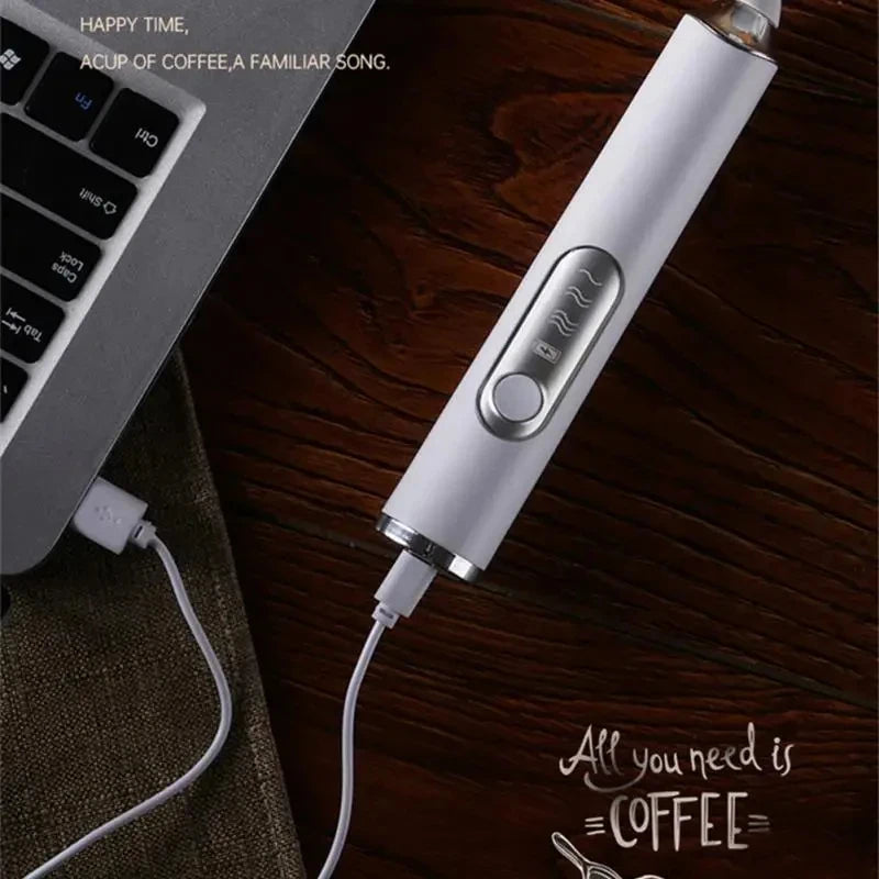 Handheld Double Stick Wireless Whisk Custard Foamer Mini Portable Blender Coffee Milk Three Speed Control Egg White Whipped USB
