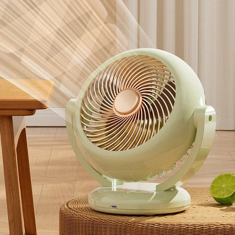 Mini Portable Fan Desktop Electric Fan Rotation Adjustable Angle Quiet Rechargeable Wireless Fan For Room Home Office Camping