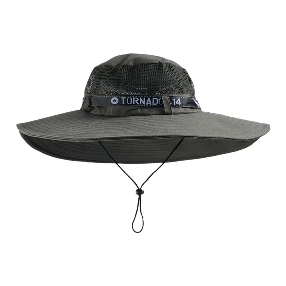New Summer 15CM Large Brim Sun Hat Men Breathable Fishing Caps Sun UV Protection Mesh Fisherman Hat Hiking Outdoor Beach Cap
