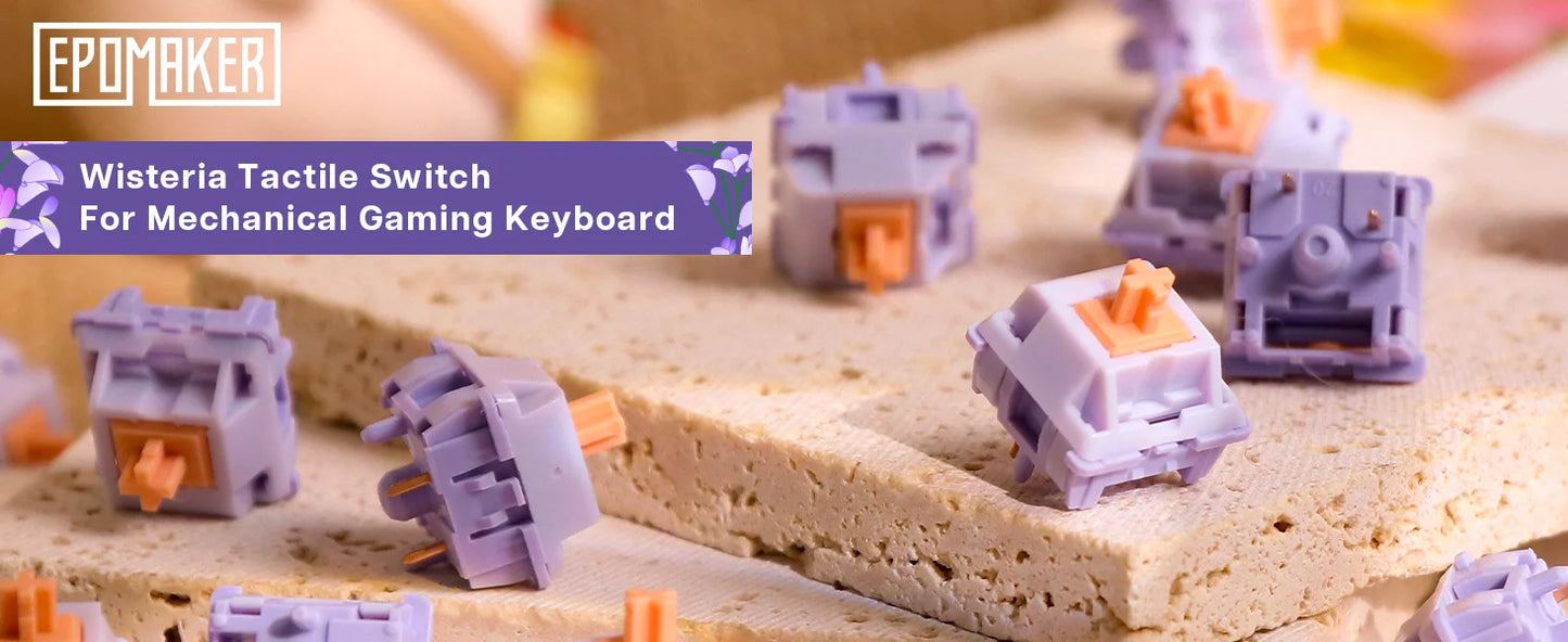 30 Pieces EPOMAKER Wisteria Tactile 46gf 5-Pin Factory Lubed Switch for Hot Swappable Mechanical Gaming Keyboard