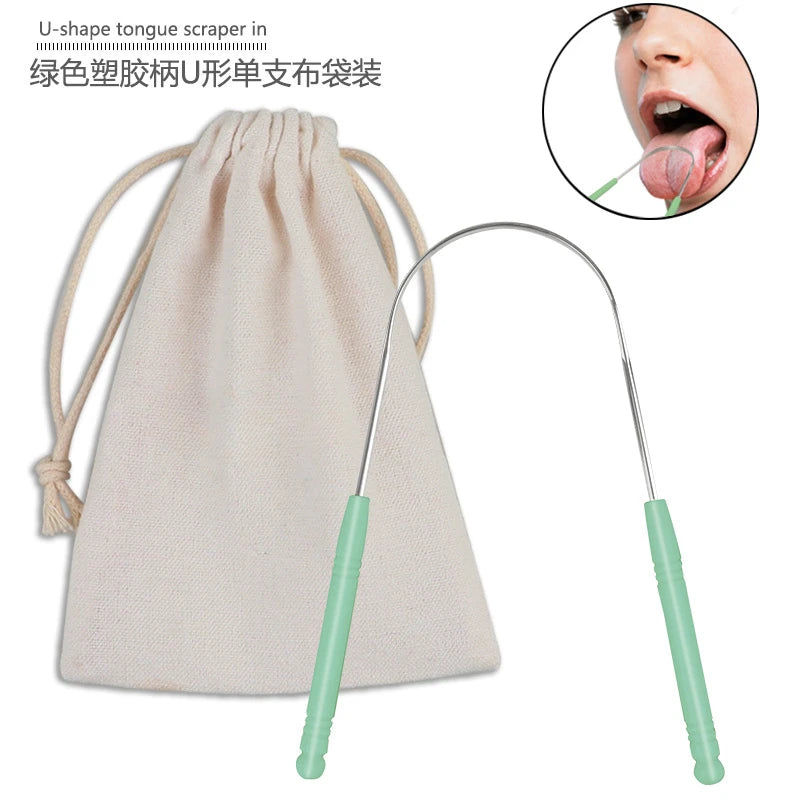 Stainless Steel Tongue Scraper Cleaner Fresh Breath Cleaning Coated Tongue Toothbrush Oral Hygiene Care Tools Raspador De Lengua