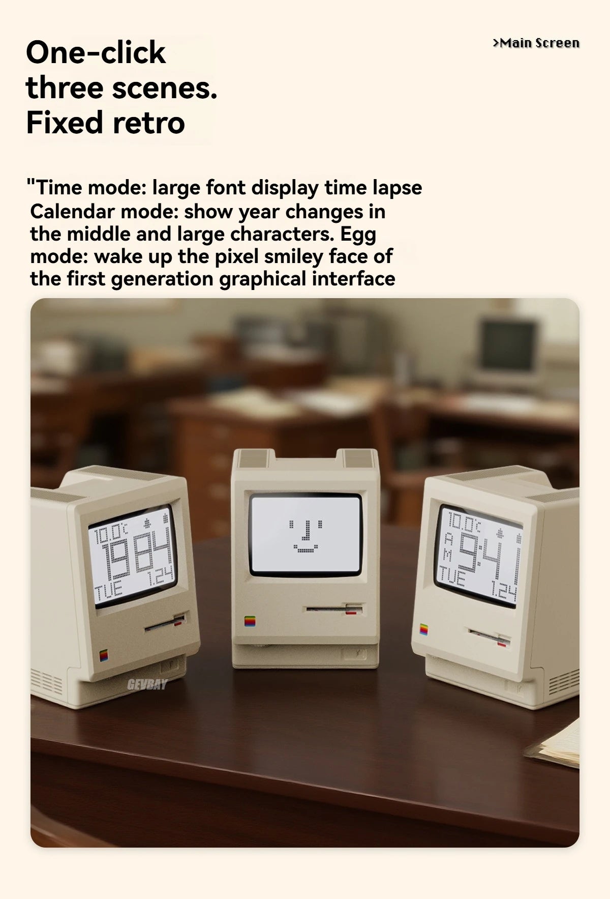 Retro Clock Creativity Alarm Clock Student Specific Wake Up Artifact Nostalgic Desktop Male Electronic Maclock